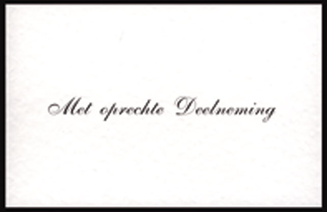 Kaarten condoleantie - Met oprechte deelneming