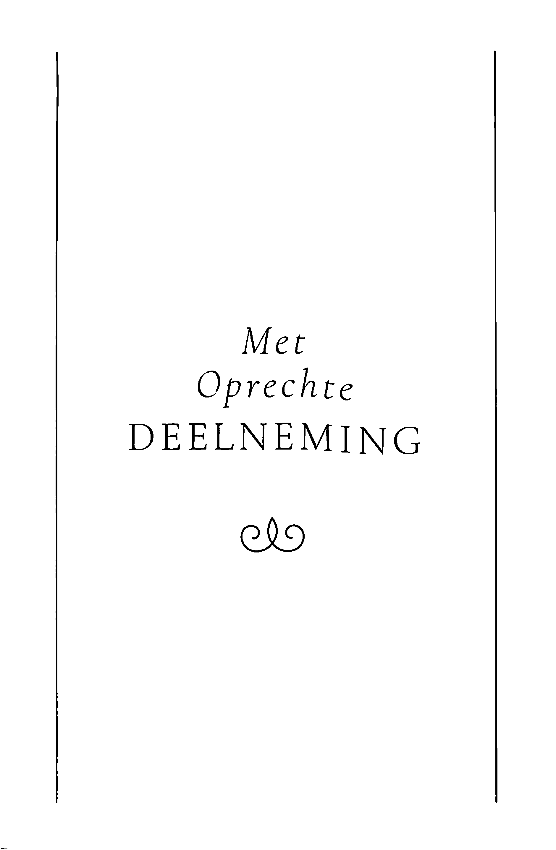 Met Oprechte Deelneming - kaart met envelop grijs