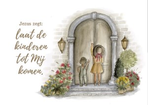 Jezus zegt: Laat de kinderen tot mij komen - kaart