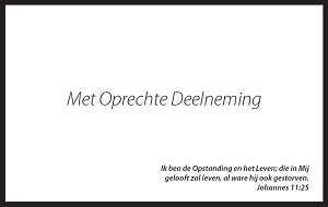 Met oprechte deelneming - zwart met Bijbeltekst Statenvertaling