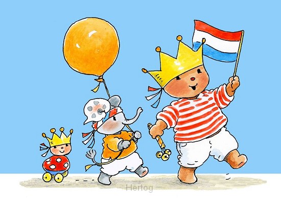 Bobbi met vlag in hand - kaart